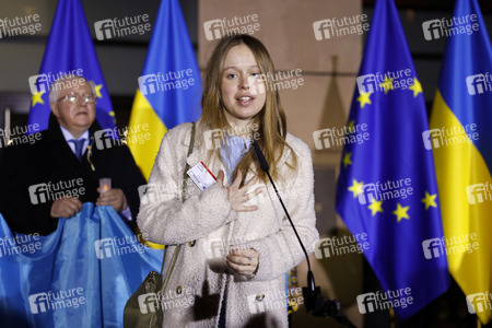 Kundgebung zur Unterstützung der Ukraine vor dem EU-Parlament in Straßburg
