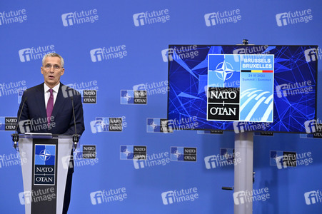 Pressekonferenz mit Jens Stoltenberg im NATO Hauptquartier in Brüssel