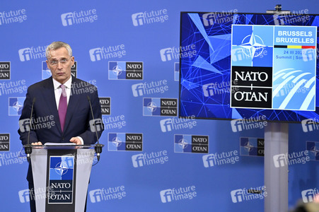 Pressekonferenz mit Jens Stoltenberg im NATO Hauptquartier in Brüssel