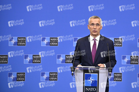 Pressekonferenz mit Jens Stoltenberg im NATO Hauptquartier in Brüssel