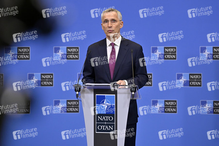 Pressekonferenz mit Jens Stoltenberg im NATO Hauptquartier in Brüssel