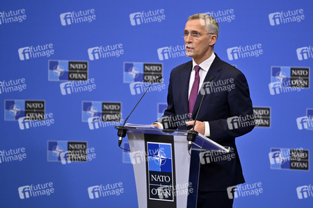 Pressekonferenz mit Jens Stoltenberg im NATO Hauptquartier in Brüssel