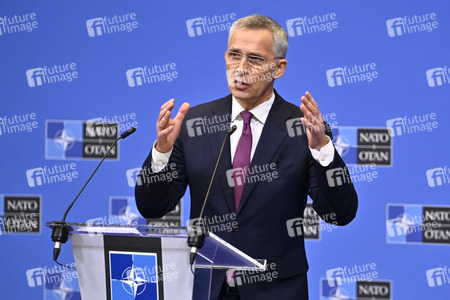 Pressekonferenz mit Jens Stoltenberg im NATO Hauptquartier in Brüssel