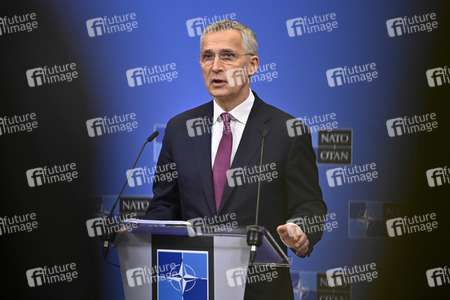 Pressekonferenz mit Jens Stoltenberg im NATO Hauptquartier in Brüssel