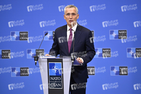 Pressekonferenz mit Jens Stoltenberg im NATO Hauptquartier in Brüssel