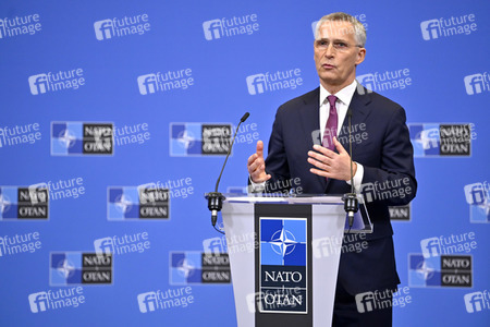 Pressekonferenz mit Jens Stoltenberg im NATO Hauptquartier in Brüssel