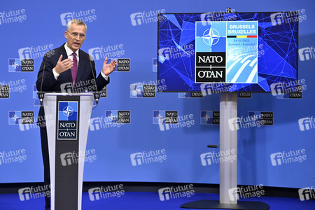 Pressekonferenz mit Jens Stoltenberg im NATO Hauptquartier in Brüssel