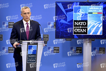Pressekonferenz mit Jens Stoltenberg im NATO Hauptquartier in Brüssel