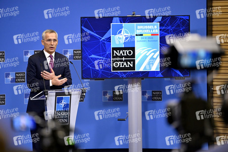 Pressekonferenz mit Jens Stoltenberg im NATO Hauptquartier in Brüssel