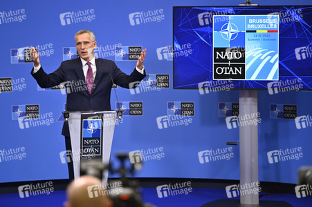 Pressekonferenz mit Jens Stoltenberg im NATO Hauptquartier in Brüssel