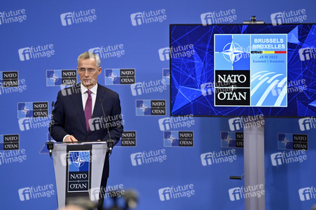 Pressekonferenz mit Jens Stoltenberg im NATO Hauptquartier in Brüssel