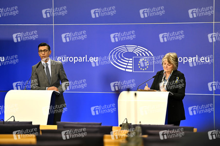 Pressekonferenz zur Kohäsionsaktion für Flüchtlinge in Europa im EU-Parlament in Brüssel