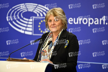 Pressekonferenz zur Kohäsionsaktion für Flüchtlinge in Europa im EU-Parlament in Brüssel