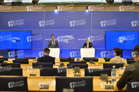Pressekonferenz zur Kohäsionsaktion für Flüchtlinge in Europa im EU-Parlament in Brüssel