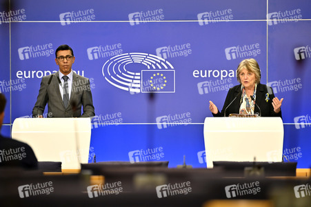 Pressekonferenz zur Kohäsionsaktion für Flüchtlinge in Europa im EU-Parlament in Brüssel