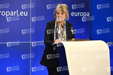 Pressekonferenz zur Kohäsionsaktion für Flüchtlinge in Europa im EU-Parlament in Brüssel