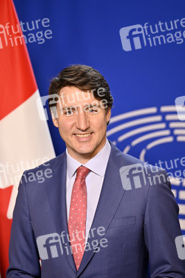 Fototermin mit Justin Trudeau im EU-Parlament in Brüssel