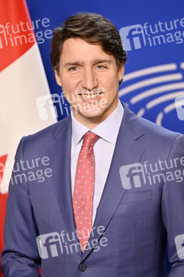Fototermin mit Justin Trudeau im EU-Parlament in Brüssel