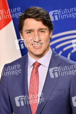 Fototermin mit Justin Trudeau im EU-Parlament in Brüssel
