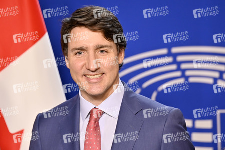 Fototermin mit Justin Trudeau im EU-Parlament in Brüssel