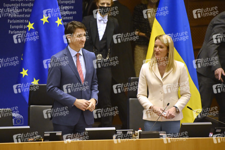 Fototermin mit Justin Trudeau im EU-Parlament in Brüssel