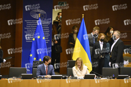 Fototermin mit Justin Trudeau im EU-Parlament in Brüssel