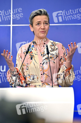 Pressekonferenz zum Gesetz über digitale Märkte im EU-Parlament in Brüssel