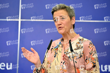 Pressekonferenz zum Gesetz über digitale Märkte im EU-Parlament in Brüssel