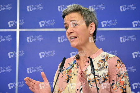Pressekonferenz zum Gesetz über digitale Märkte im EU-Parlament in Brüssel