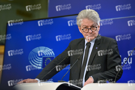Pressekonferenz zum Gesetz über digitale Märkte im EU-Parlament in Brüssel