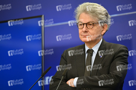 Pressekonferenz zum Gesetz über digitale Märkte im EU-Parlament in Brüssel
