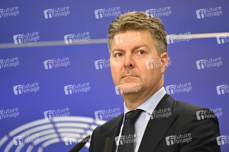 Pressekonferenz zum Gesetz über digitale Märkte im EU-Parlament in Brüssel