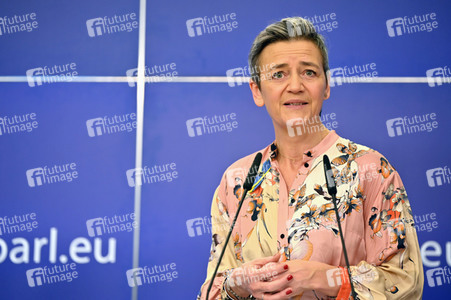Pressekonferenz zum Gesetz über digitale Märkte im EU-Parlament in Brüssel