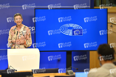 Pressekonferenz zum Gesetz über digitale Märkte im EU-Parlament in Brüssel