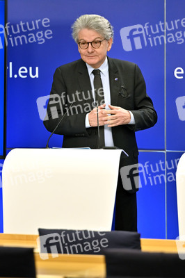 Pressekonferenz zum Gesetz über digitale Märkte im EU-Parlament in Brüssel