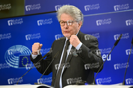 Pressekonferenz zum Gesetz über digitale Märkte im EU-Parlament in Brüssel