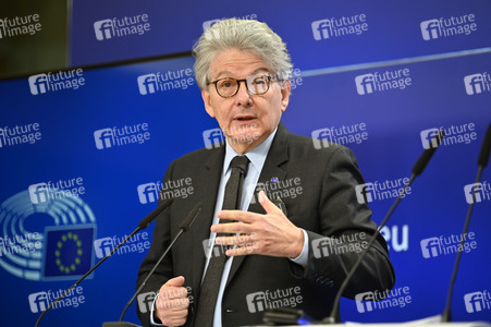 Pressekonferenz zum Gesetz über digitale Märkte im EU-Parlament in Brüssel