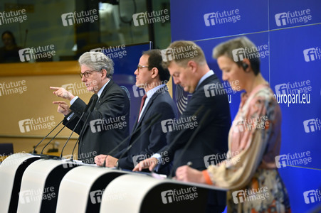 Pressekonferenz zum Gesetz über digitale Märkte im EU-Parlament in Brüssel