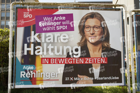 Wahlabend der Landtagswahl im Saarland in Saarbrücken