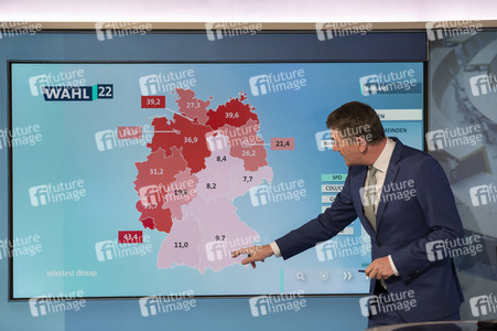 Wahlabend der Landtagswahl im Saarland in Saarbrücken