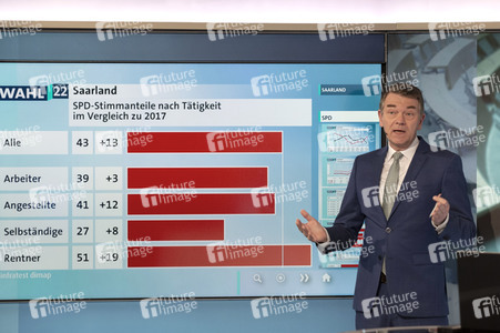 Wahlabend der Landtagswahl im Saarland in Saarbrücken