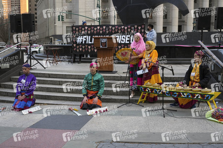 Demonstration von Filipino-Amerikanern in New York