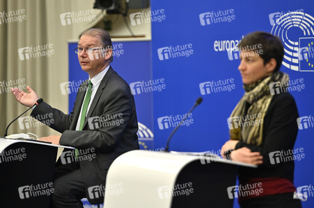 Pressebriefing der Fraktion Grüne/EFA im EU-Parlament in Straßburg