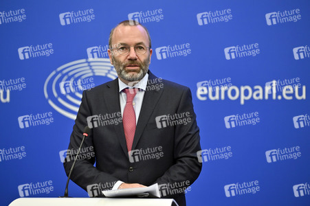 Pressebriefing der Fraktion EVP im EU-Parlament in Straßburg