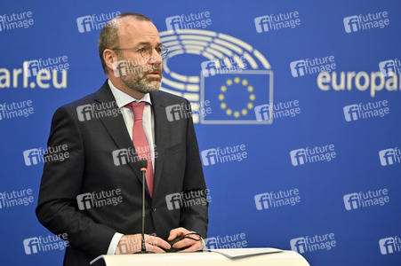 Pressebriefing der Fraktion EVP im EU-Parlament in Straßburg