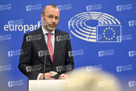 Pressebriefing der Fraktion EVP im EU-Parlament in Straßburg