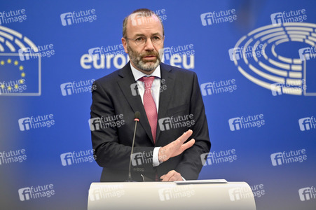 Pressebriefing der Fraktion EVP im EU-Parlament in Straßburg