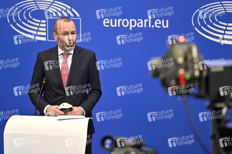 Pressebriefing der Fraktion EVP im EU-Parlament in Straßburg