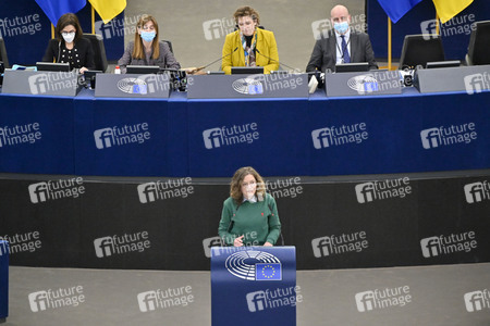 Plenartagung zum Bericht des Weltklimarats im EU-Parlament in Straßburg