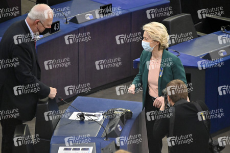 Fragestunde mit Ursula von der Leyen im EU-Parlament in Straßburg